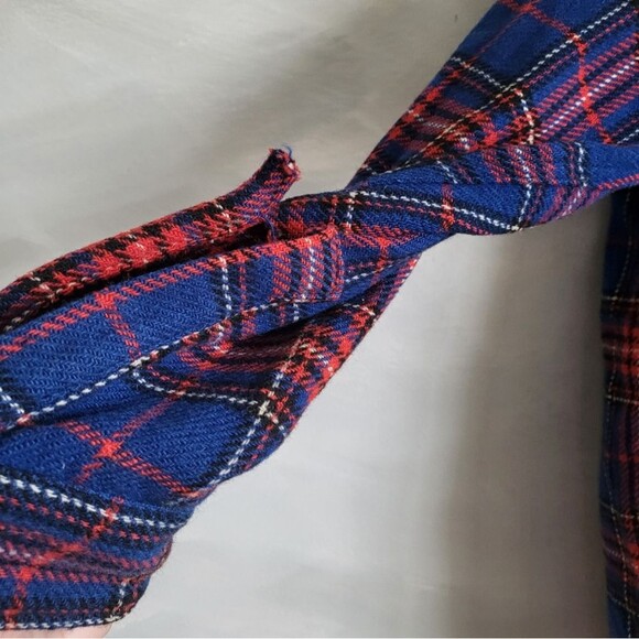 1950s Great Western All Wool Plaid Button Up Long Sleeve Shirt Size 14.5 FLAWS - Picture 6 of 14